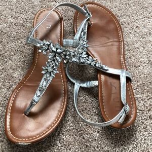Unisa silver gemstone sandals